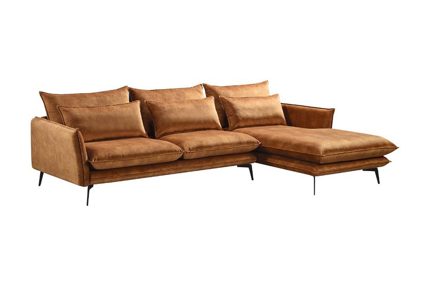 ECKSOFA SKYE Braun Velvet - Braun, Textil (293/175cm) - KAWOLA