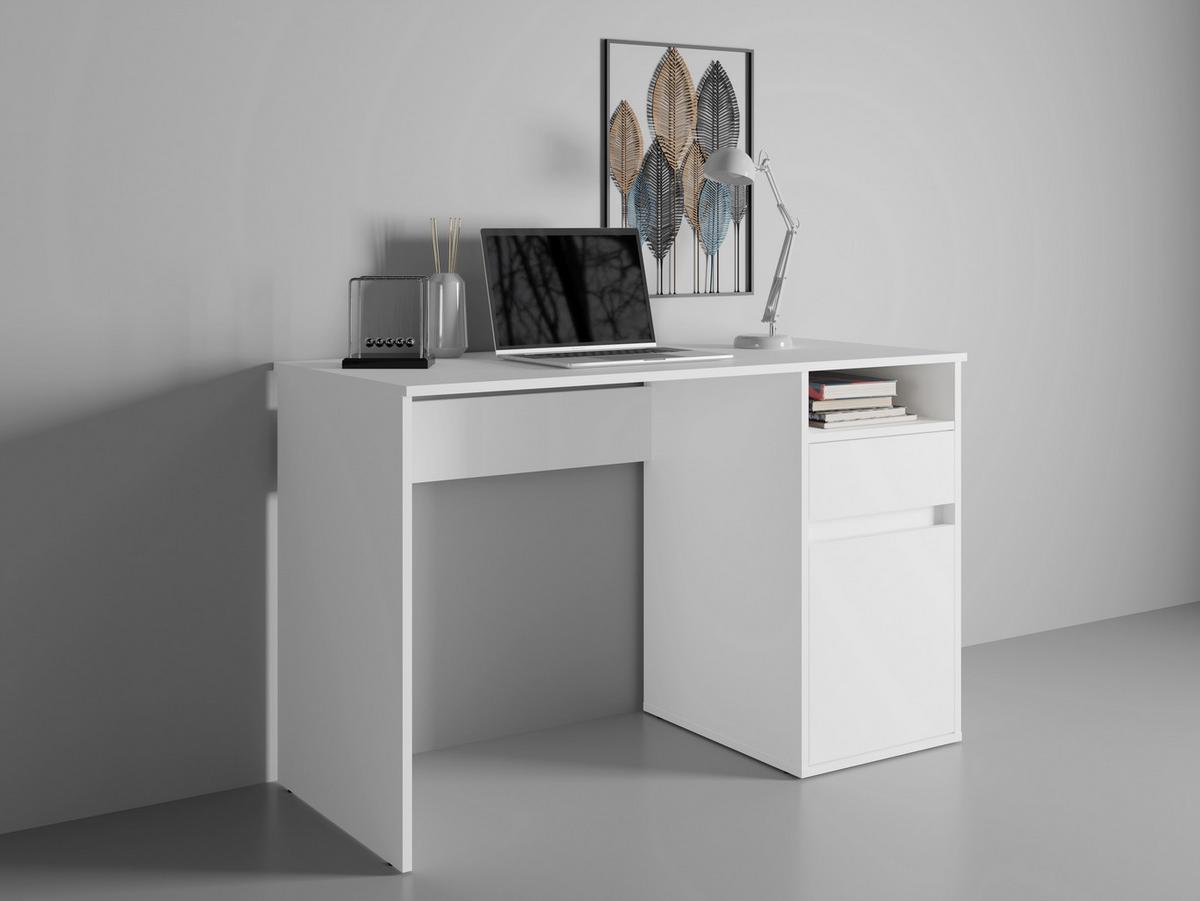 SCHREIBTISCH REGIS 120x53x75,5 cm Bürotisch Computertisch, Weiß - Weiß, Holzwerkstoff (53/120/75.5cm) - MASSENO