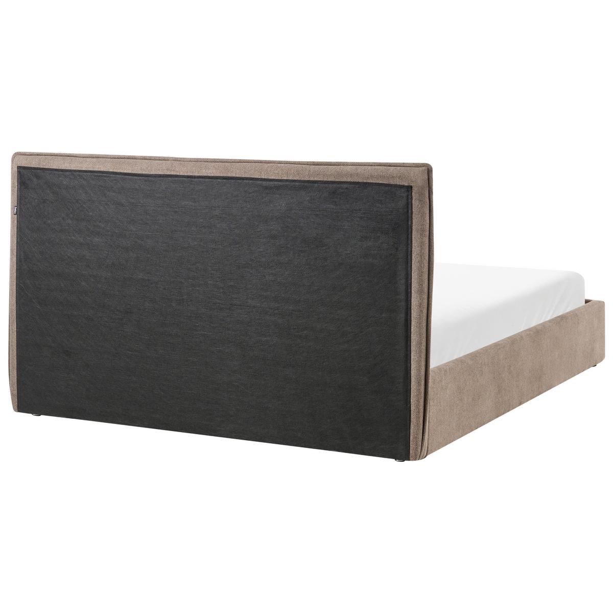 BETT mit Stauraum 160/200 cm Stoff Taupe Tarascon - Taupe, Textil (160/200cm) - Beliani