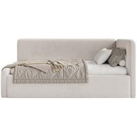 JUGENDBETT Fanko Samt Hellbeige 90x200 cm - Ecru/Schwarz, Kunststoff/Textil (90/200cm) - Selsey