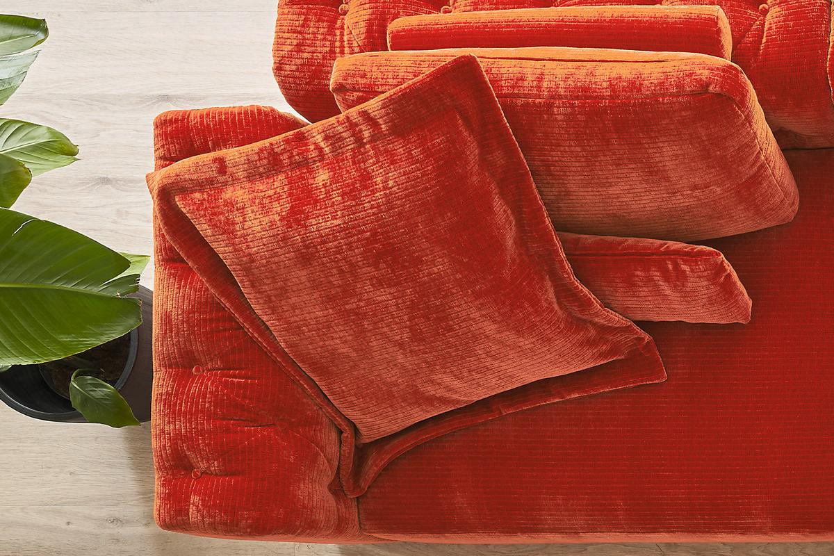 FLATTERKISSEN MEDIUM SEPHI Rot Cord - Rot, Textil (75/75cm) - KAWOLA