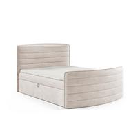 BOXBETT Ambra In Elisa Velvet - Creme, Holzwerkstoff/Textil (160/200cm) - Fun Möbel