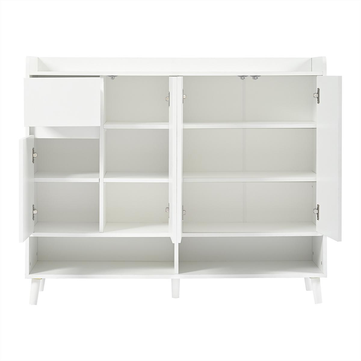 SIDEBOARD weiß stauraum kommode schrank - Weiß, Holzwerkstoff (120/99/35cm) - Urban Meuble