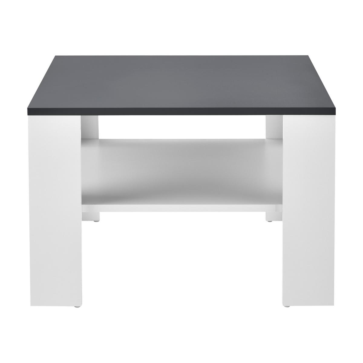 COUCHTISCH Aachen 60/60/40 - Dunkelgrau/Weiß, Holzwerkstoff (60/60/40cm) - [en.casa]