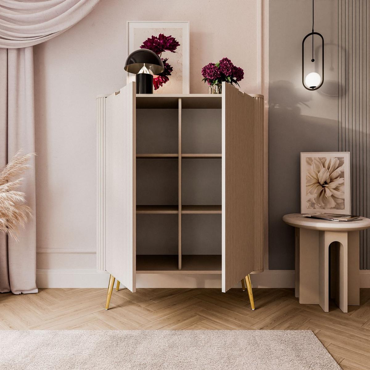 KOMMODE ZAIRA K103 zweitürig Kaschmir - Kaschmir, Holzwerkstoff (103/129/39cm) - Lookway