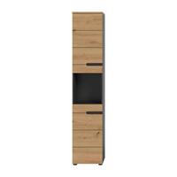 BADEZIMMERSCHRANK mit 2 Türen und 1 Nische 34/193/38 cm - Eschefarben, Holzwerkstoff (34/193/38cm) - Calicosy