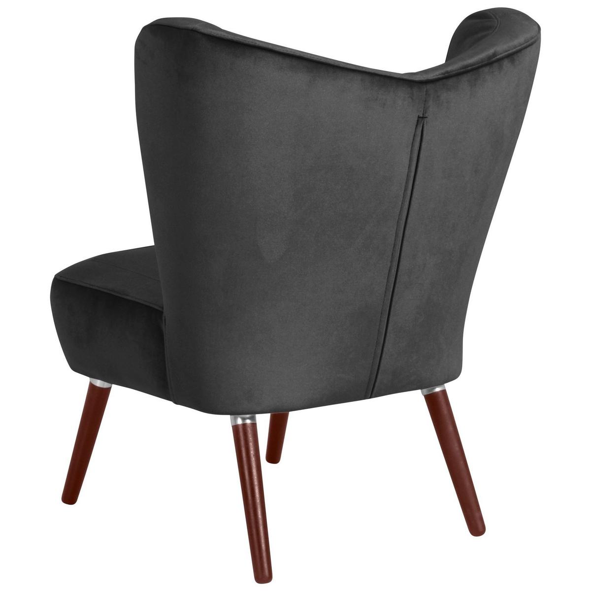 SESSEL Kathy Bezug Samtvelours Buche nussbaum dunkel / anthrazit - Anthrazit, Kunststoff (70/86/69cm) - 58aufmkessel