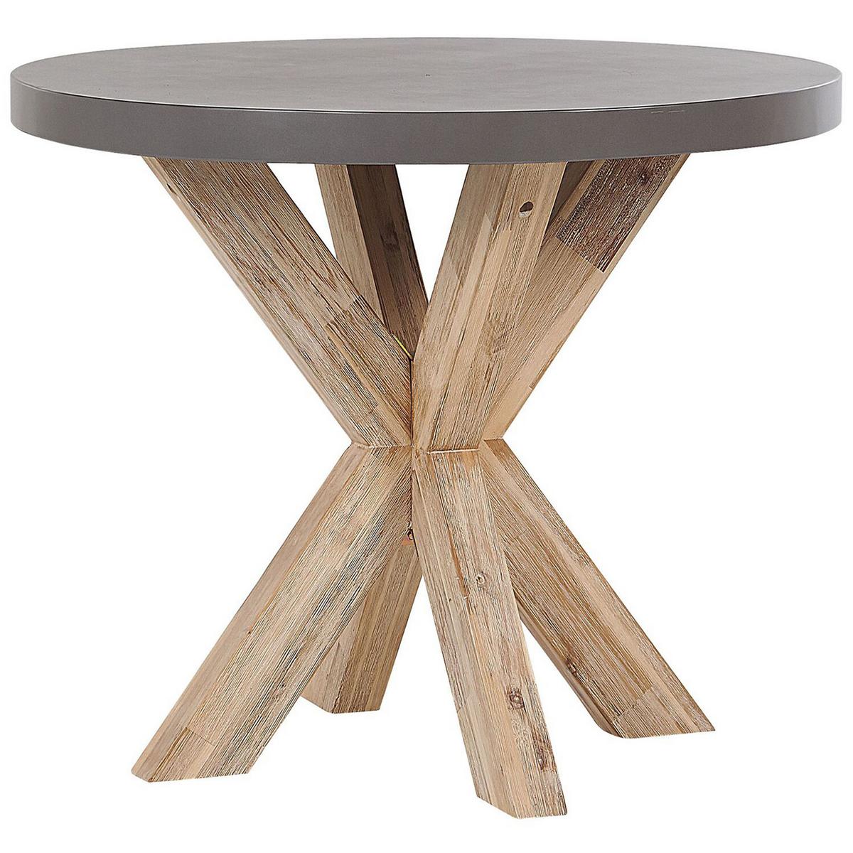 GARTENMÖBEL SET 4-Sitzer Faserzement grau 5-teilig Tisch 90 cm Olbia - Hellbraun/Grau, Stein - Beliani