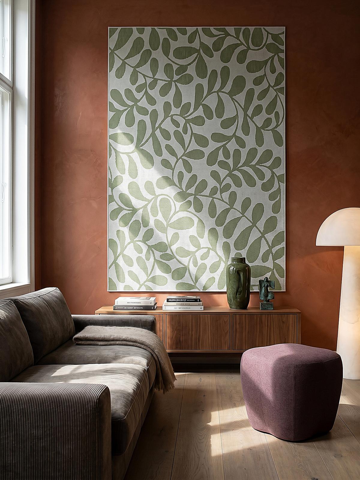 FLACHWEBTEPPICH Floral BORNO Polypropylen Grün 120 x 170 cm - Grün, Textil (120/170cm) - KADIMA DESIGN