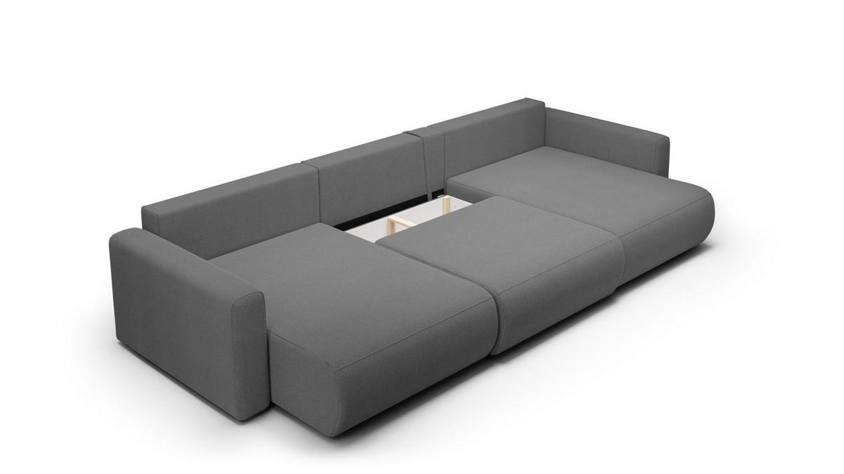 WOHNLANDSCHAFT Chaira Mit Schlaffunktion - Dunkelgrau, Holzwerkstoff/Textil (340/85/149cm) - Fun Möbel