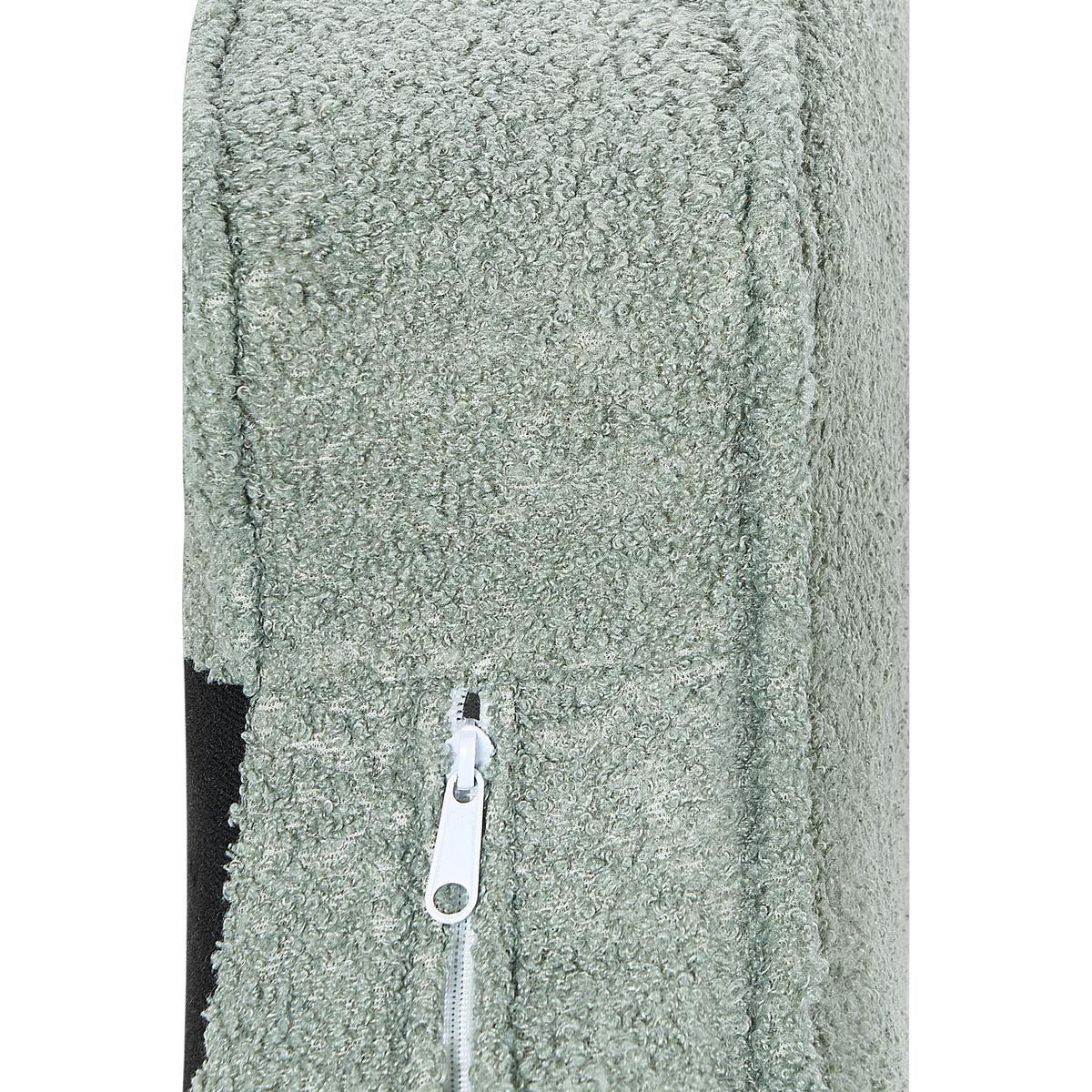 CHAISELONGUE Bouclé grün linksseitig Allier - Schwarz/Grün, Textil (150/75/76cm) - Beliani