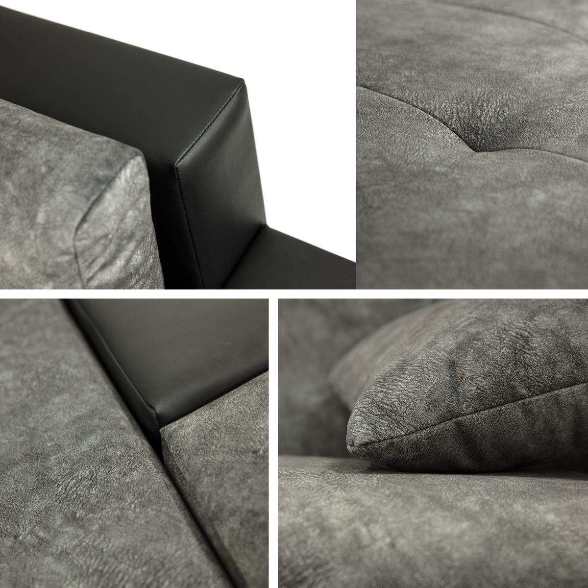 ECKSOFA Bangkok Mini Premium - Silberfarben/Naturfarben, Holz/Textil (274/182cm) - MIRJAN24