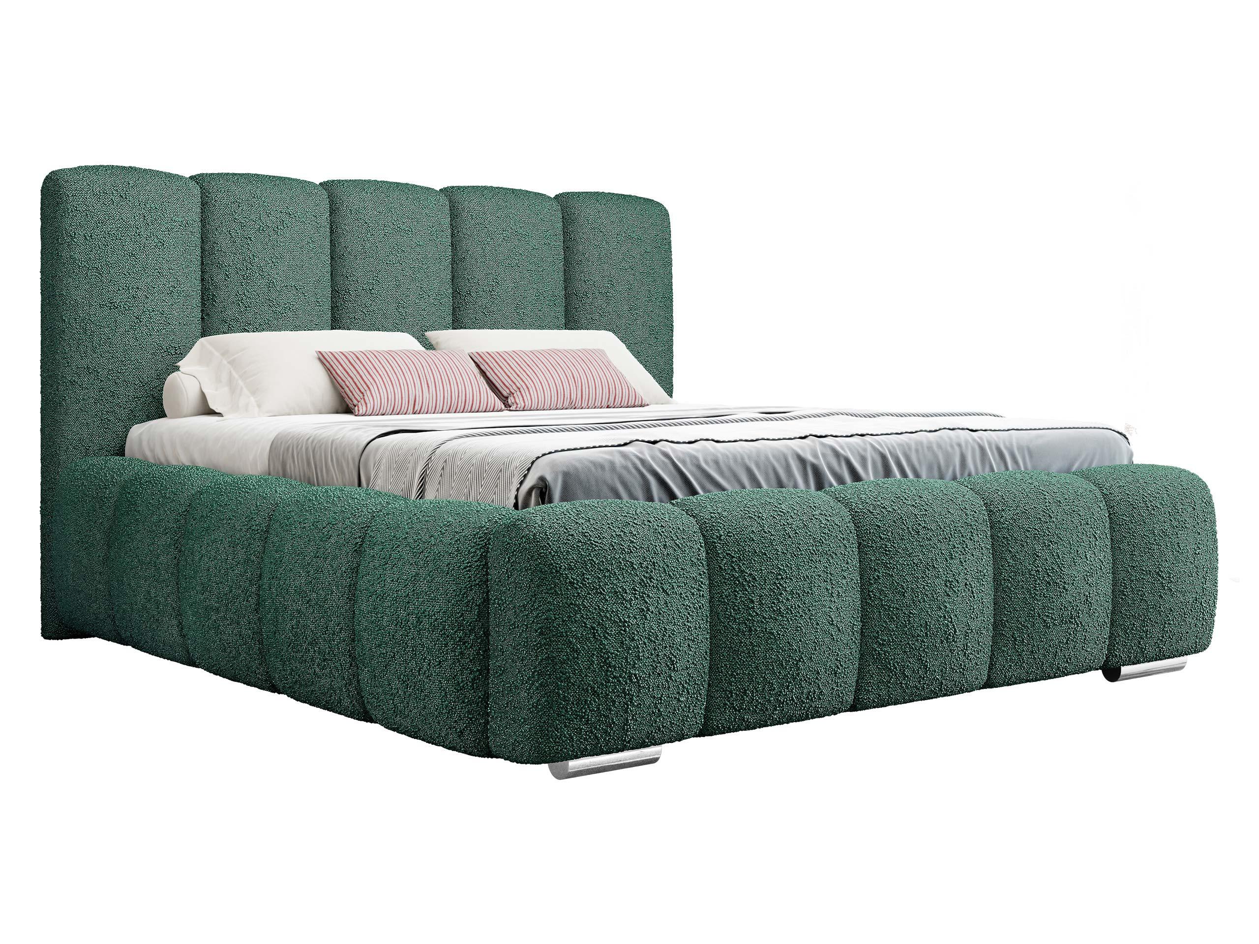 POLSTERBETT Wizko Boucle - Chromfarben/Naturfarben, Holz/Holzwerkstoff (160/200cm) - MIRJAN24