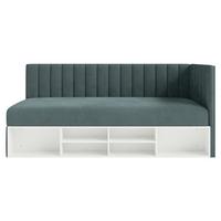 JUGENDBETT Ventrio Blaugrau Easy-Clean-Samtbezug 90x200 cm - Hellgrau, Holz/Textil (90/200cm) - Selsey