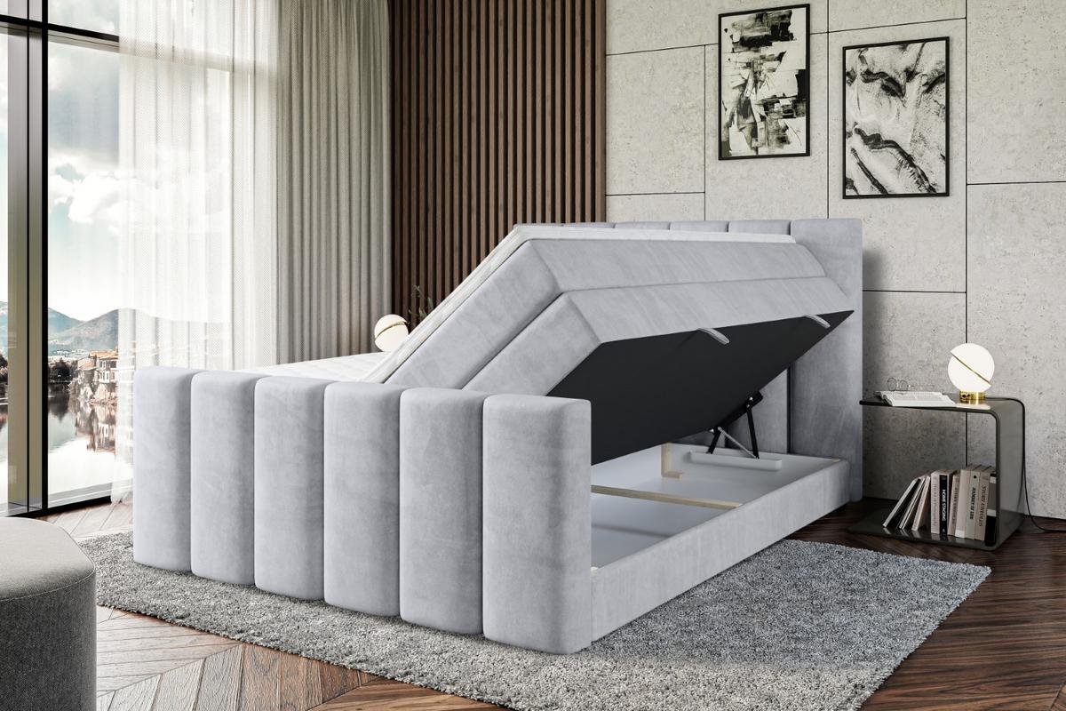 BOXSPRINGBETT BOXI1-Z KING - 140x200 - H3/H4 - Hellgrau - Hellgrau, Holzwerkstoff (140/200cm) - ALTDECOR