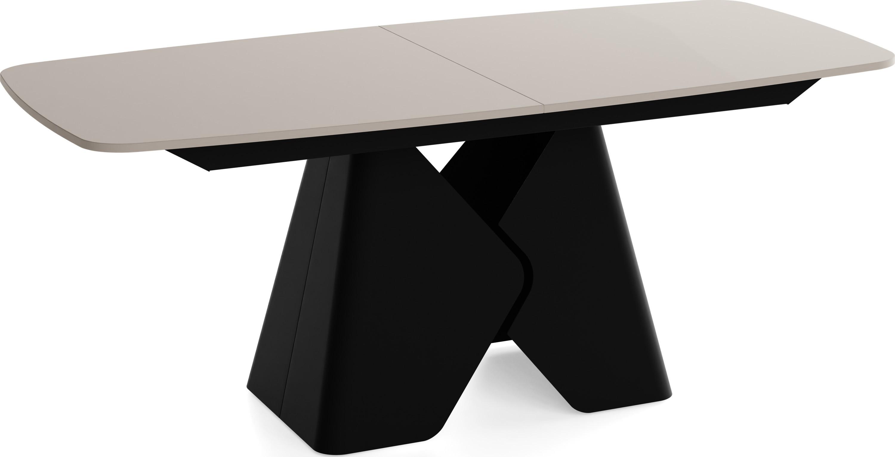 ESSTISCH Vanta rechteckig ausziehbar verlängerbar mit Schwarzem Metallgestell, Kaschmir 180-270/90/76 cm - Kaschmir/Beige, Holzwerkstoff/Metall (90/270/76cm) - WFL GROUP
