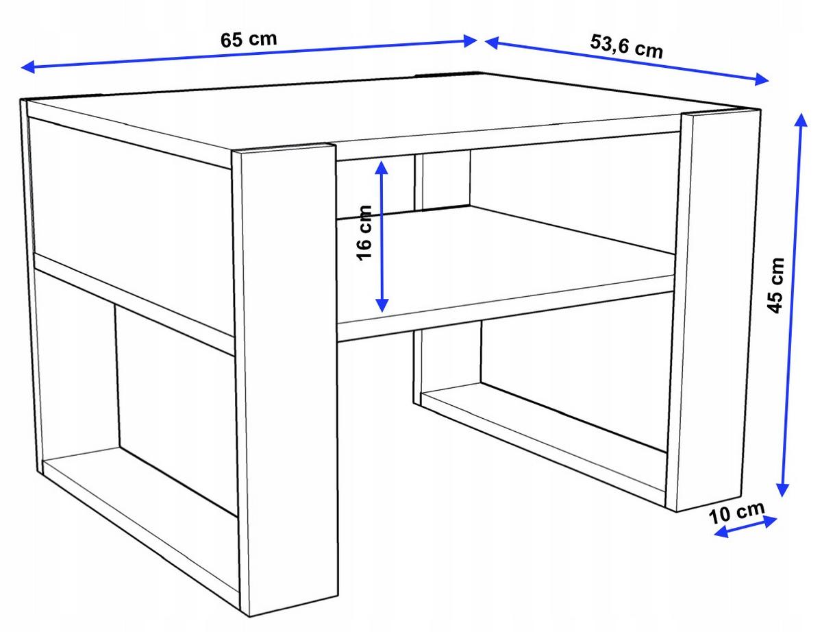 COUCHTISCH Karo65 65/45/53,6 - Eichefarben/Weiß, Holzwerkstoff (53.6/65/45cm) - RAUMHIRSCH FURNITURE