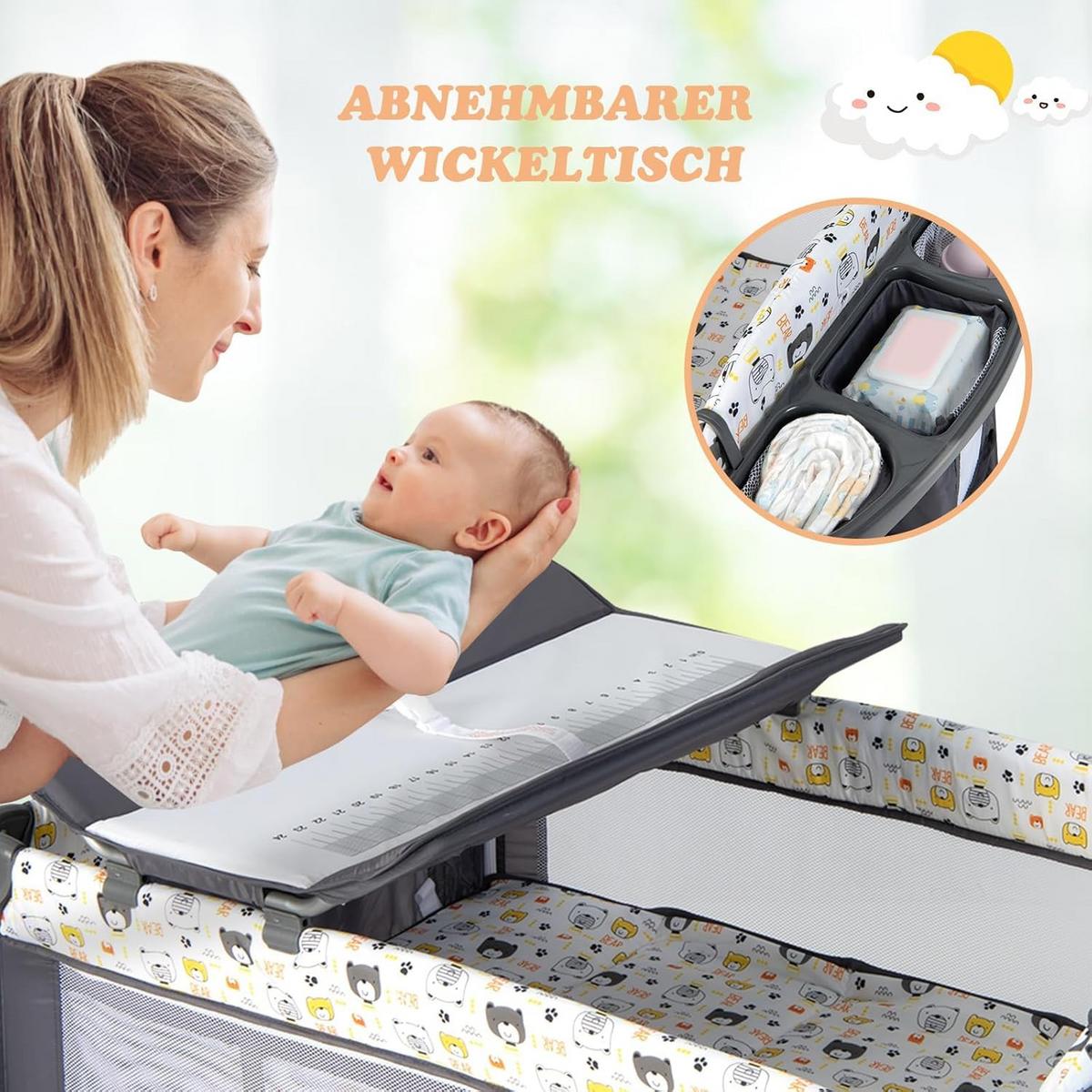 BABYBETT beistellbett Blau - Blau, Metall - COSTWAY