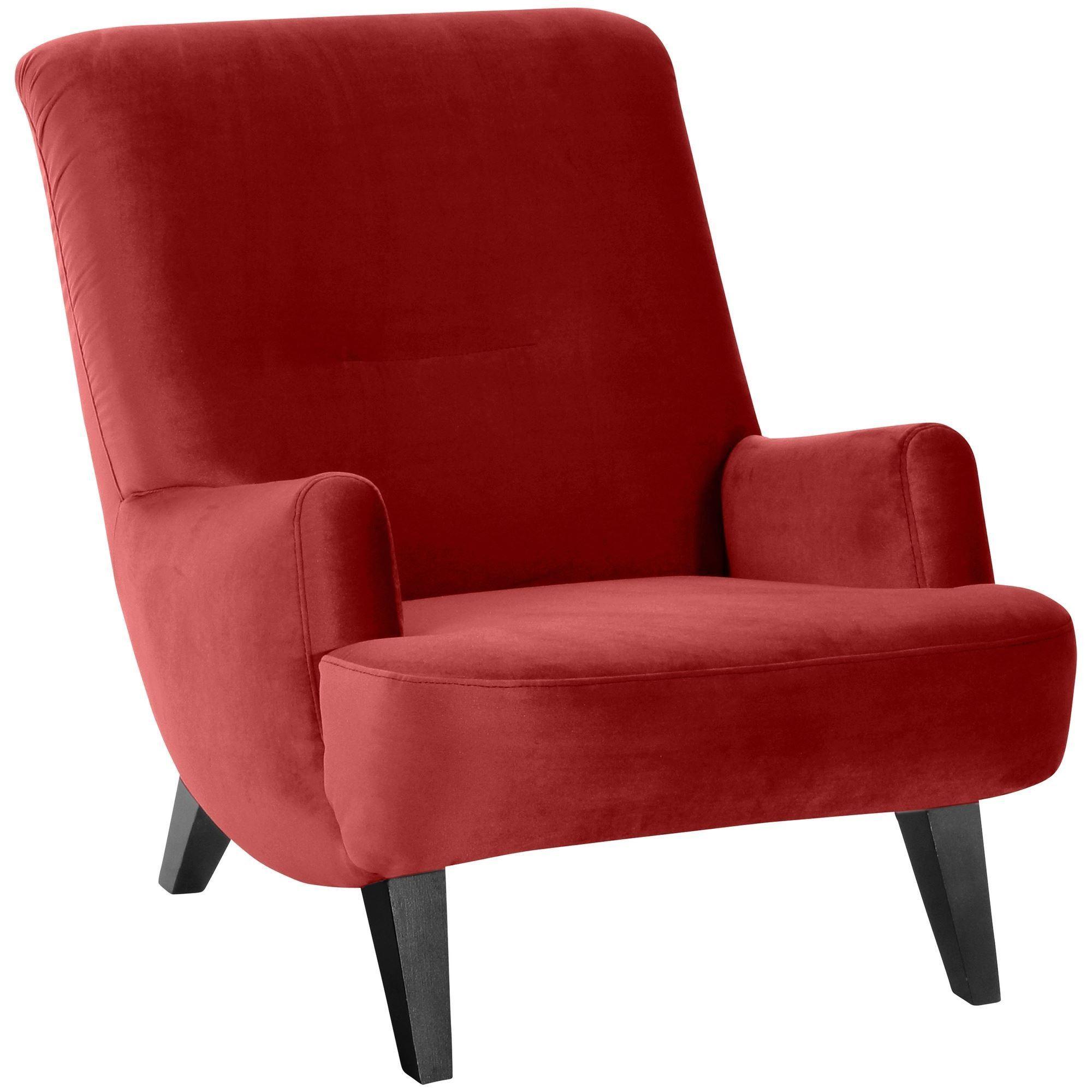 SESSEL Kajsa 71x80x101 Bezug Samtvelours Buche schwarz/ziegel - Terracotta/Schwarz, Kunststoff (101/80/71cm) - 58aufmkessel