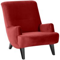 SESSEL Kajsa 71x80x101 Bezug Samtvelours Buche schwarz/ziegel - Terracotta/Schwarz, Kunststoff (101/80/71cm) - 58aufmkessel