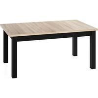 ESSTISCH Lindberg ausziehbar verlängerbar rechteckig, Eiche Sonoma Hellbraun 120-160/80/77 cm - Schwarz/Sonoma Eiche, Holz/Holzwerkstoff (80/160/76.5cm) - WFL GROUP