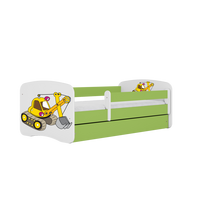 KINDERBETT Bagger mit Schublade 180/80 90/61/184 - Grün, Holzwerkstoff (80/180cm) - RAUMHIRSCH FURNITURE