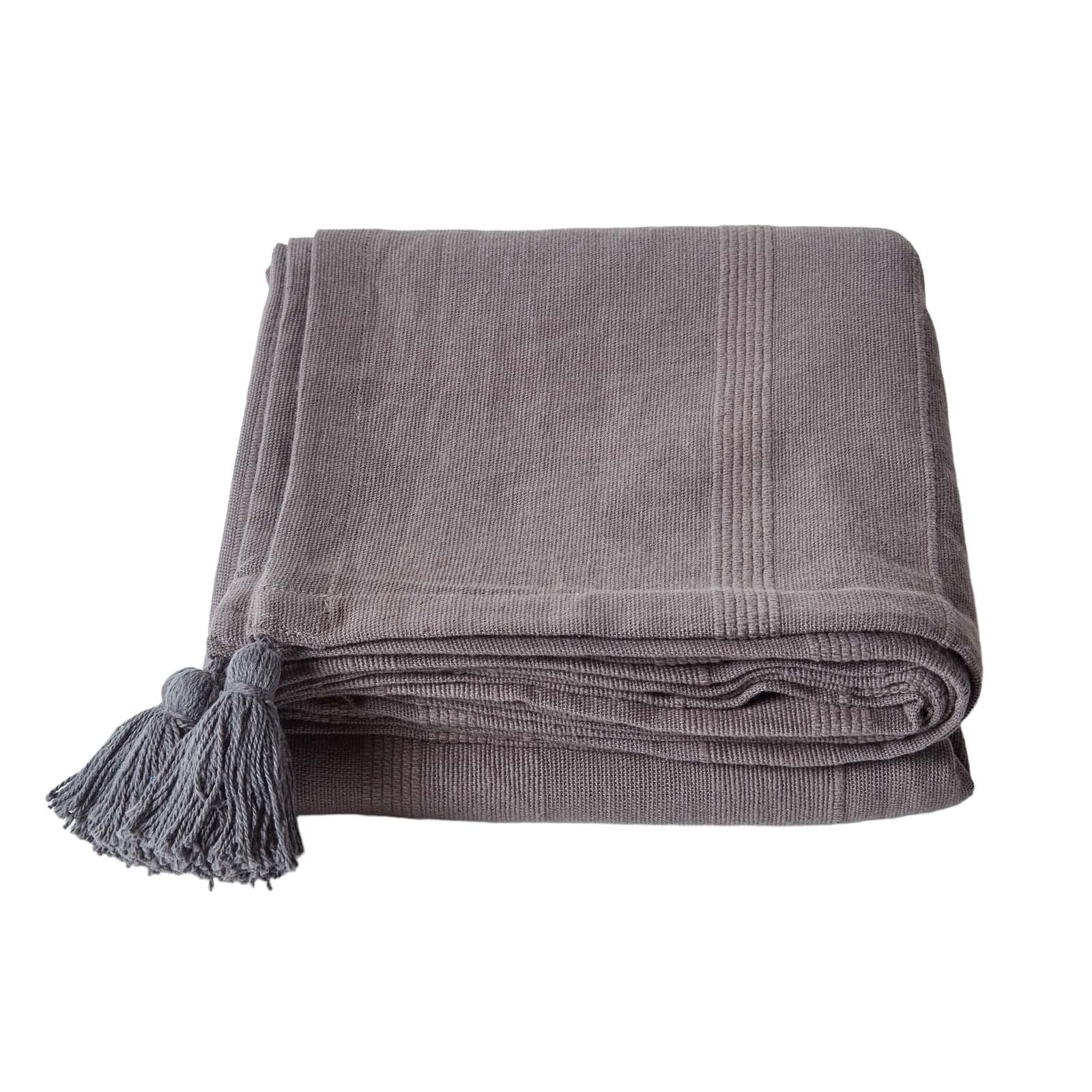 TAGESDECKE Rajput 255/360 cm, 100% Baumwolle - Grau, Textil (225/360cm) - Homescapes
