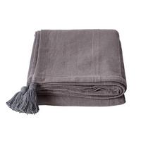 WOHNDECKE Rajput 150/200 cm, 100% Baumwolle - Grau, Textil (150/200cm) - Homescapes