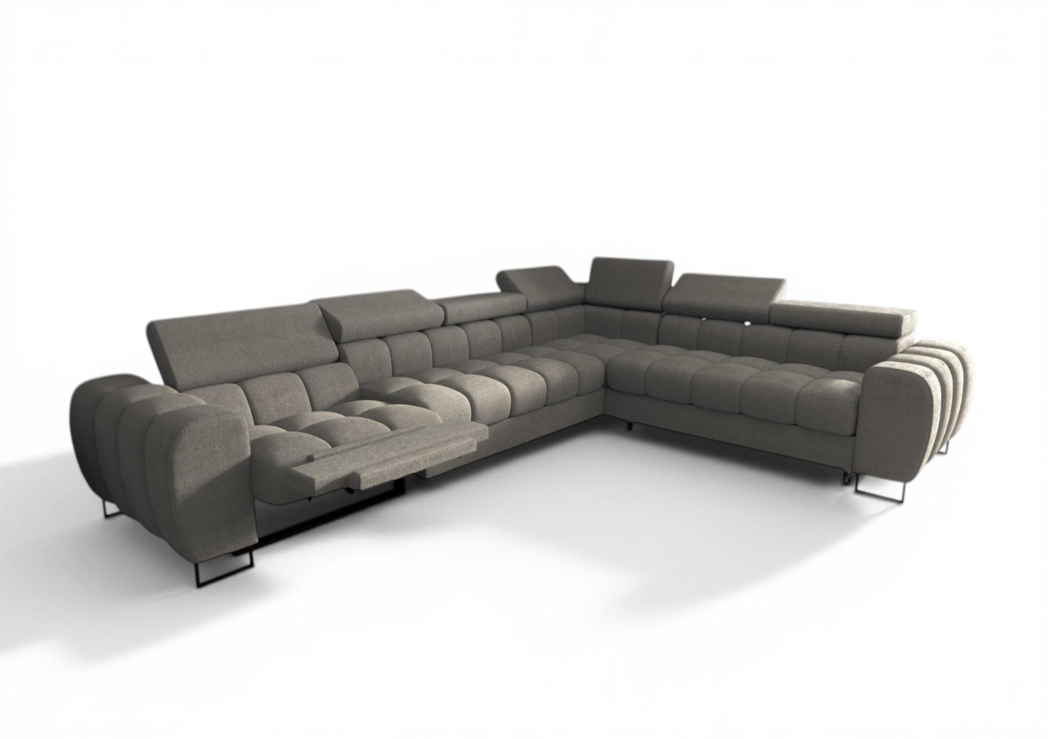 ECKSOFA Bastien Relax - Grau, Holzwerkstoff/Textil (330/260cm) - Fun Möbel