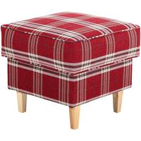 HOCKER Karlen Bezug Flachgewebe Buche natur / rot - Weinrot/Buchefarben, Kunststoff (53/45/53cm) - 58aufmkessel