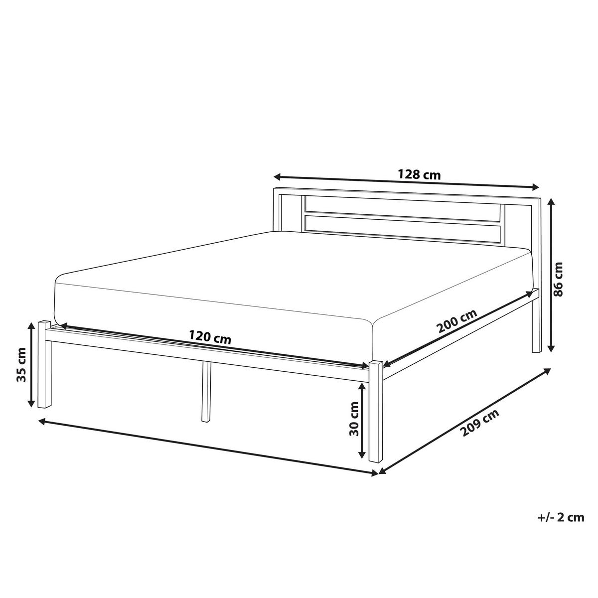 BETT mit Lattenrost 120/200 Stahl Hellbeige Cusset - Beige, Metall (120/200cm) - Beliani