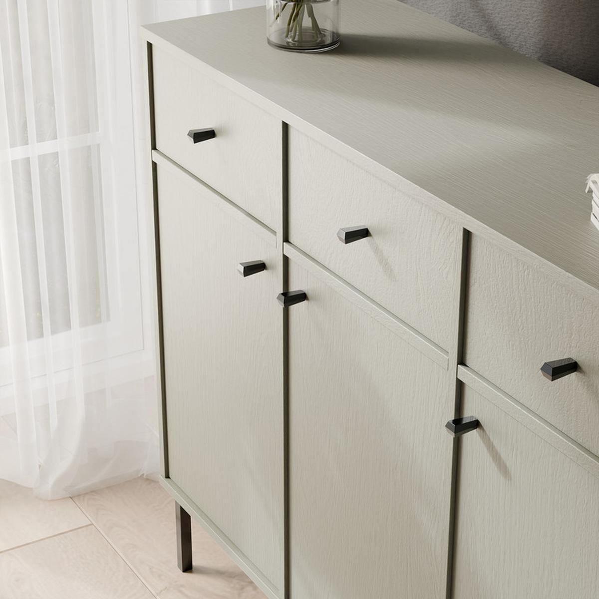 KOMMODE FLOW 124/41/95 cm, 3 Schublade(n), Eukalyptus - Eukalyptusholzfarben, Holzwerkstoff/Metall (124.5/95/40.8cm) - Idohome