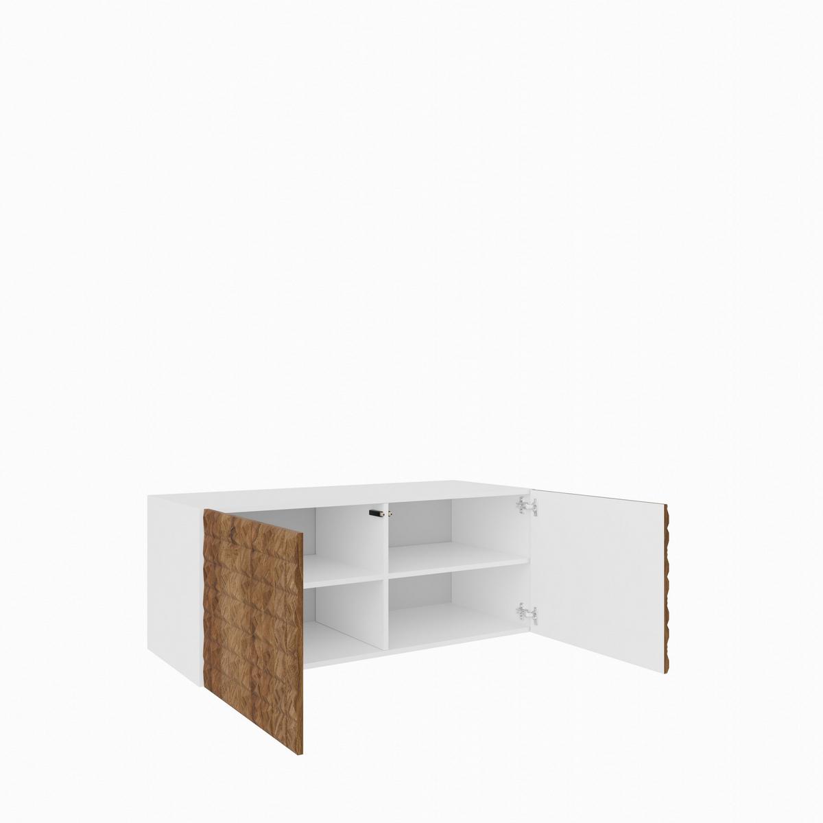 LOWBOARD ROVA 100/41/40 cm, Hängender TV-Schrank Weiß / Eichefarben - Eichefarben/Braun, Holzwerkstoff (100/41/40cm) - MASSENO