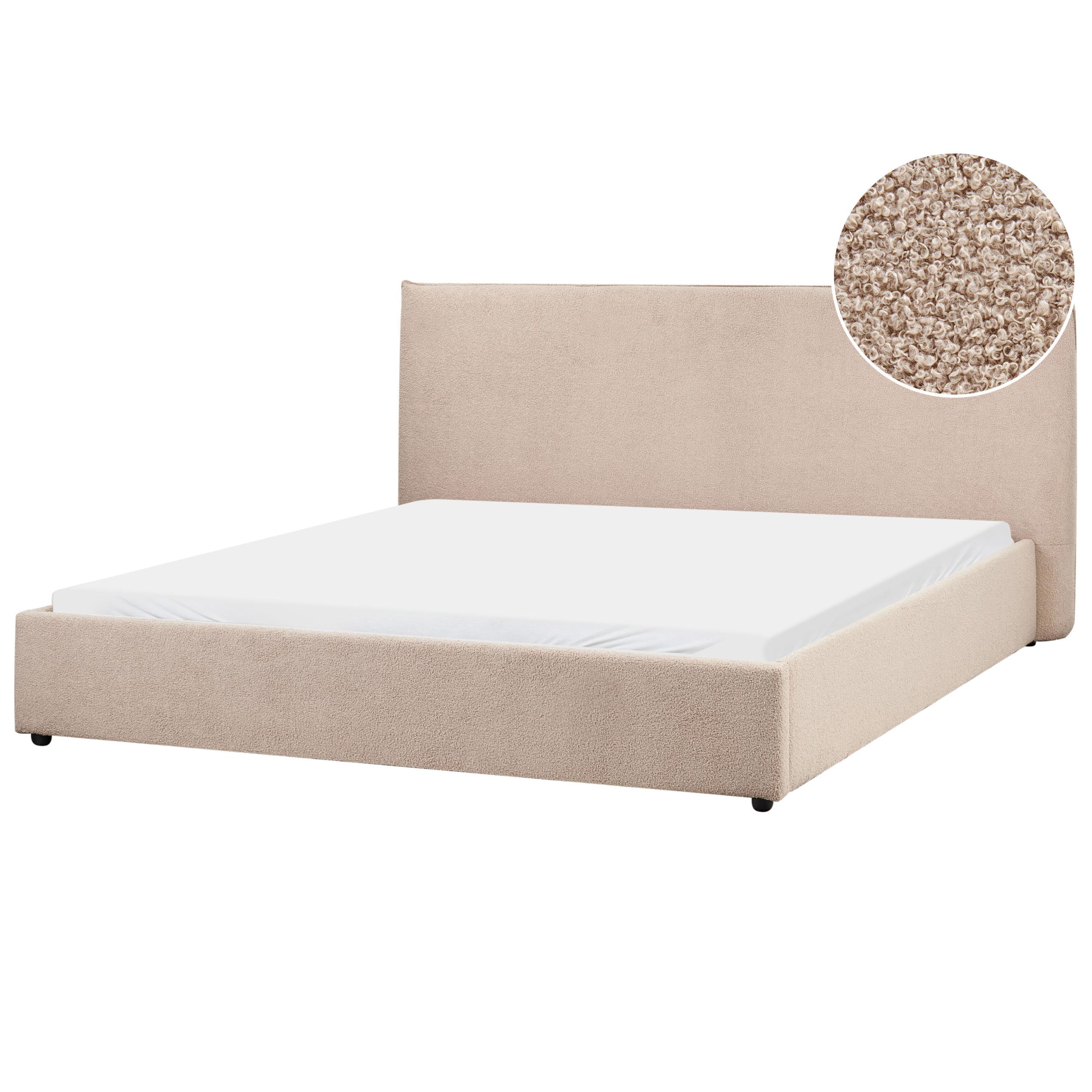 BETT mit Lattenrost 180/200 cm Taupe Lavaur - Taupe, Textil (180/200cm) - Beliani