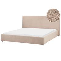 BETT mit Lattenrost 180/200 cm Taupe Lavaur - Taupe, Textil (180/200cm) - Beliani