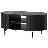 COUCHTISCH Zalia mit Ablagefächern für Wohnzimmer, im Retro-Stil, Schwarz - Schwarz, Holzwerkstoff (56/104/47cm) - Beautysofa