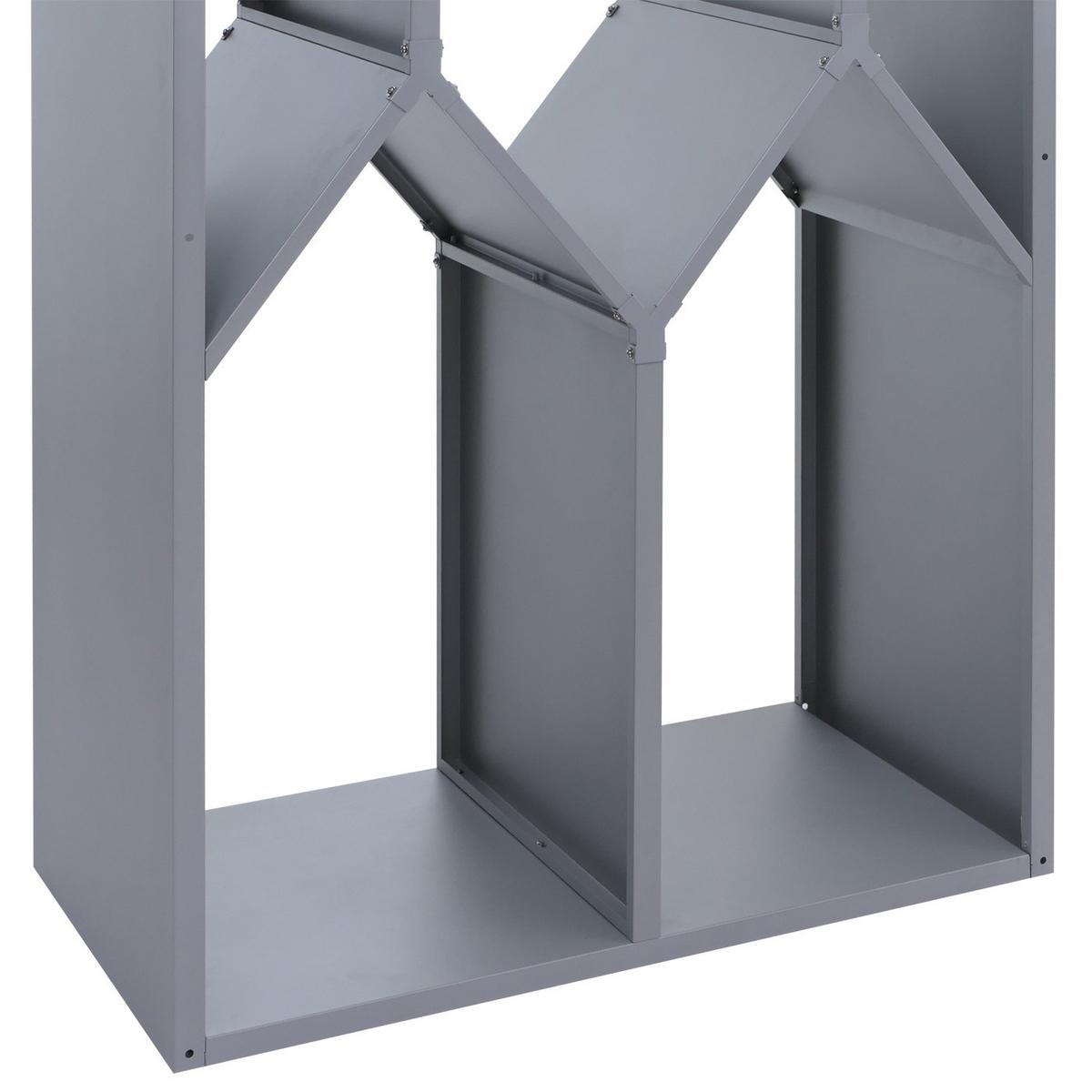 BRENNHOLZLAGER Grau - Grau, Metall (95/160/50cm) - MCW