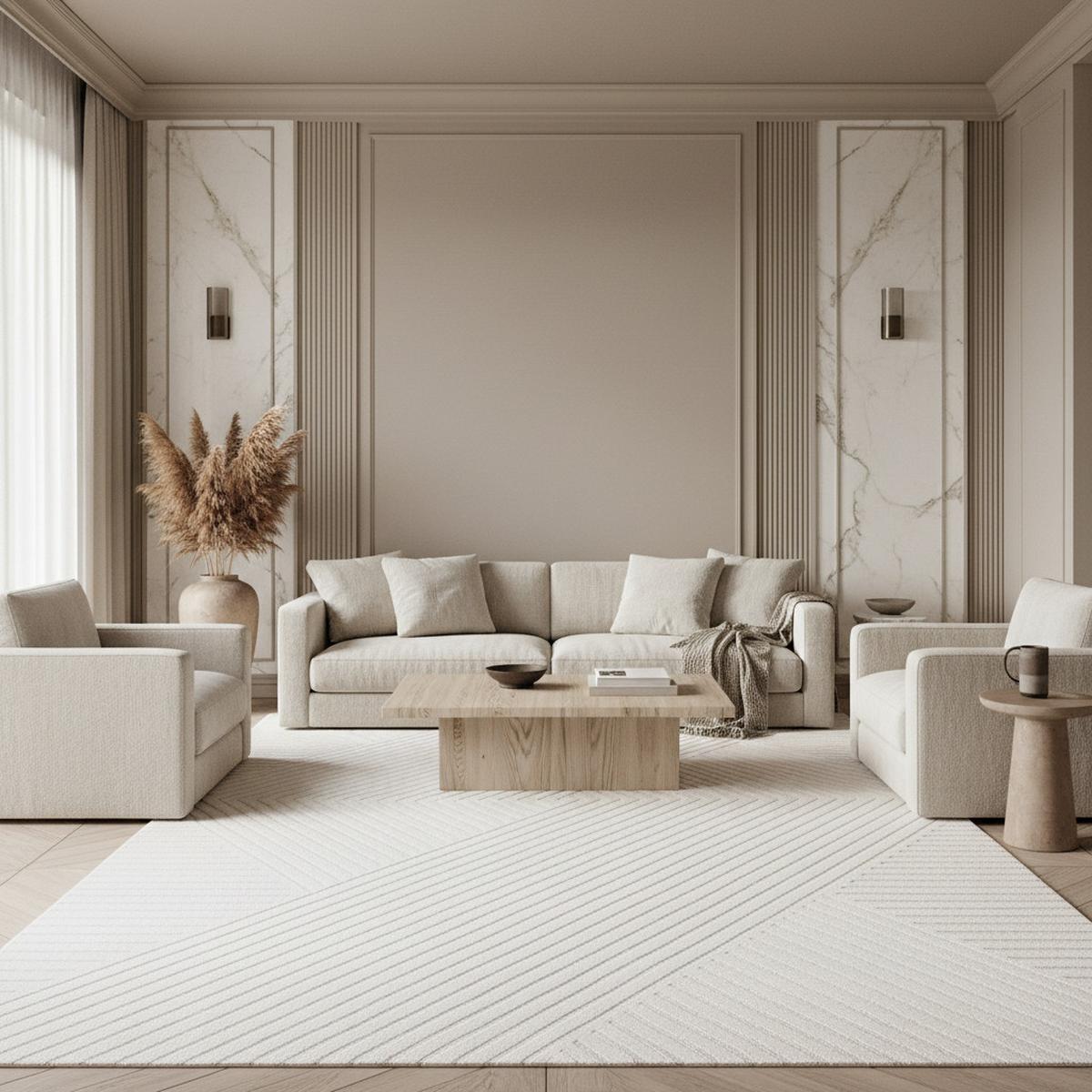 TEPPICH Kurzflor ILLER in Creme, mit 3D-Design, aus Jute, Florhöhe 12 mm, 80 x 150 cm - Beige, Textil (150/80cm) - KADIMA DESIGN