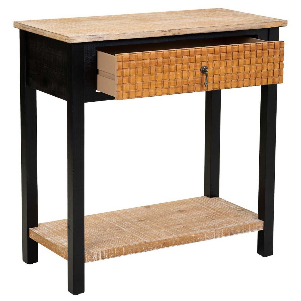KONSOLENTISCH aus Holz, 80x38x82cm - Schwarz, Holz (38/80/82cm) - Wanderlust