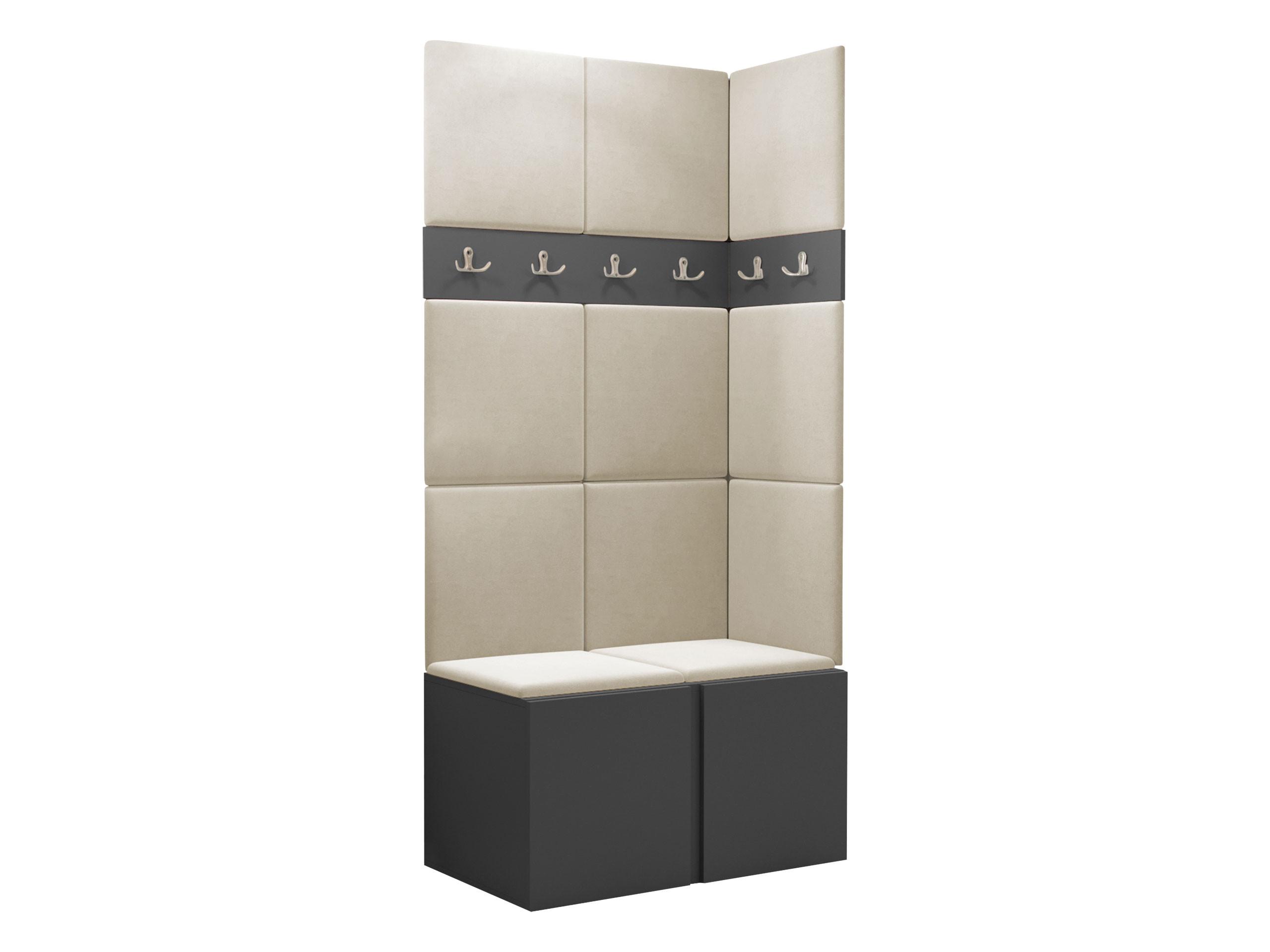 GARDEROBEN-SET Orion I - Beige/Graphitfarben, Holzwerkstoff/Kunststoff (84/186/46cm) - MIRJAN24