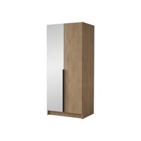 KLEIDERSCHRANK Bono II - Eichefarben/Schwarz, Holzwerkstoff/Metall (100/215/58cm) - MIRJAN24