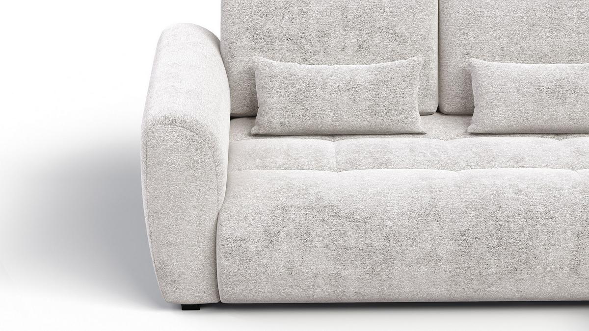 ECKSOFA SORENO 4-Sitzer, ecru - Ecru/Schwarz, Holz/Textil (293/171cm) - Wozimo