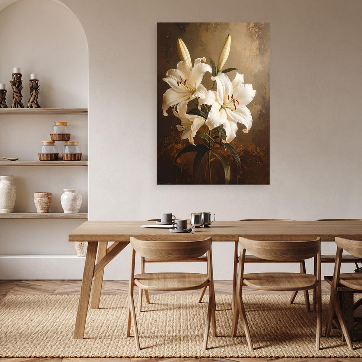 LEINWANDBILD Blumen 60x90cm - Braun, Textil (60/90cm) - Feeby