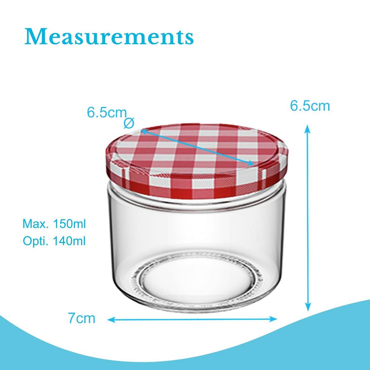 EINMACHGLÄSER mit Deckel (25 Stück) - Transparent, Glas (0.15L) - Intirilife