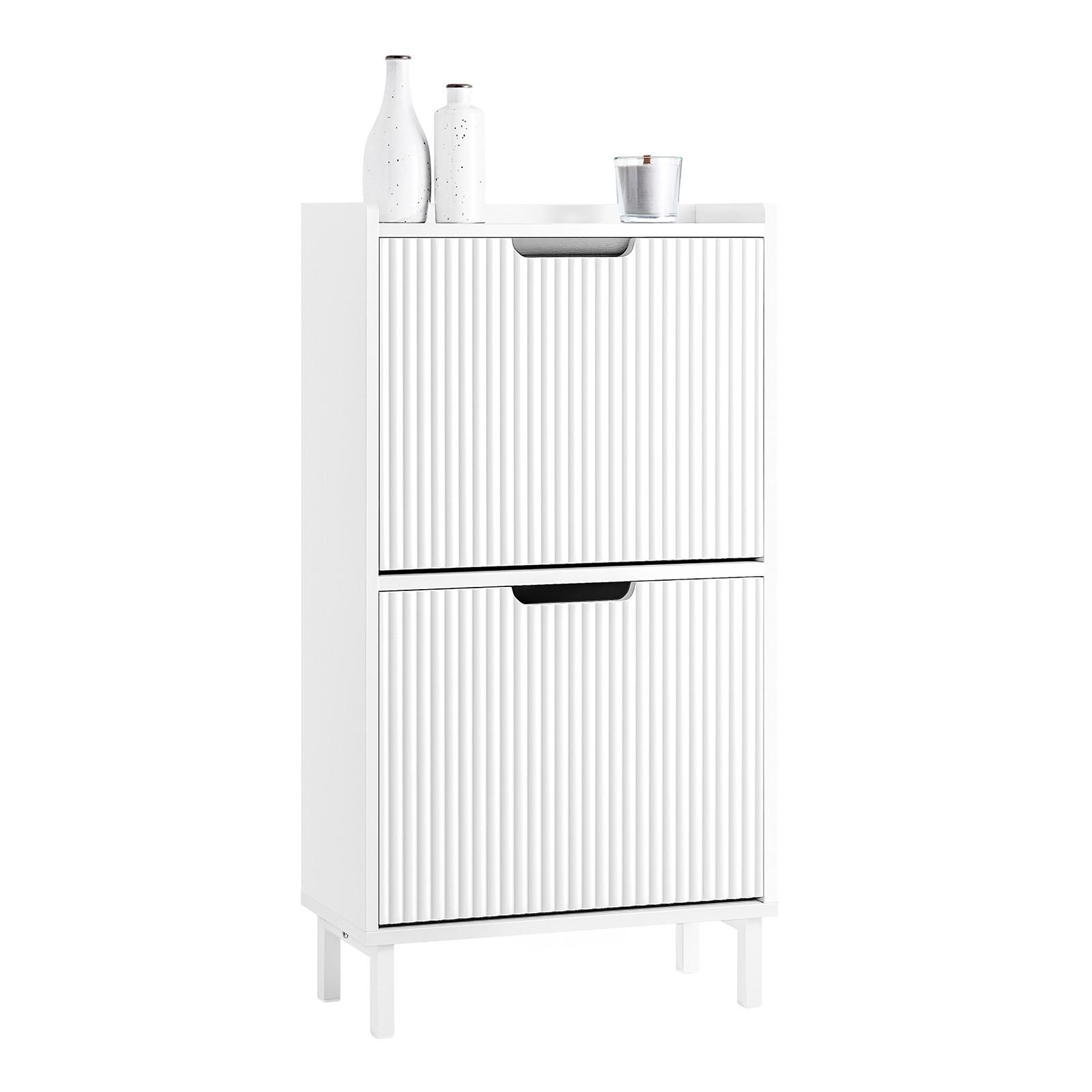 SCHUHSCHRANK Weiß - Weiß, Holzwerkstoff/Metall (50/90/19cm) - SoBuy