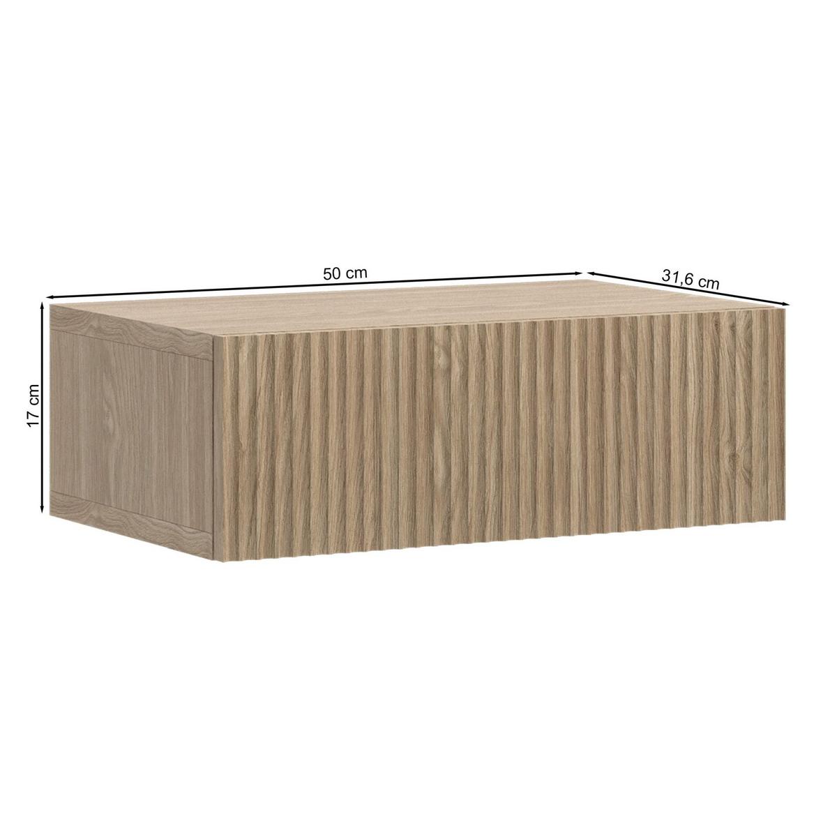NACHTKONSOLE Nolie Eichenholzoptik mit Schublade 50 cm - Eichefarben, Holzwerkstoff (50/17/31.6cm) - Selsey