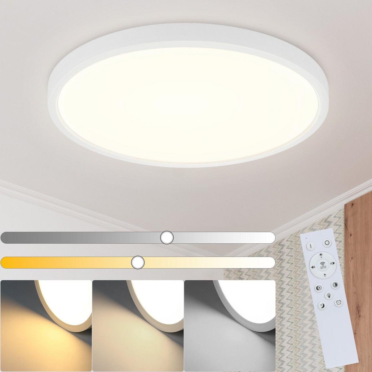 LED-DECKENLEUCHTE Niobe 30/30/2.5cm - Weiß, Kunststoff (30/30/2.5cm) - ZMH