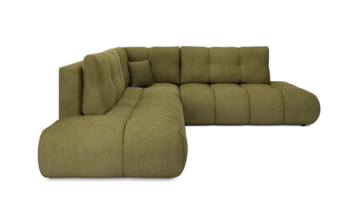 ECKSOFA DUCA II R-S Grün Chenille mit Schlaffunktion - Grün, Holz (266.5/266.5cm) - MASSENO
