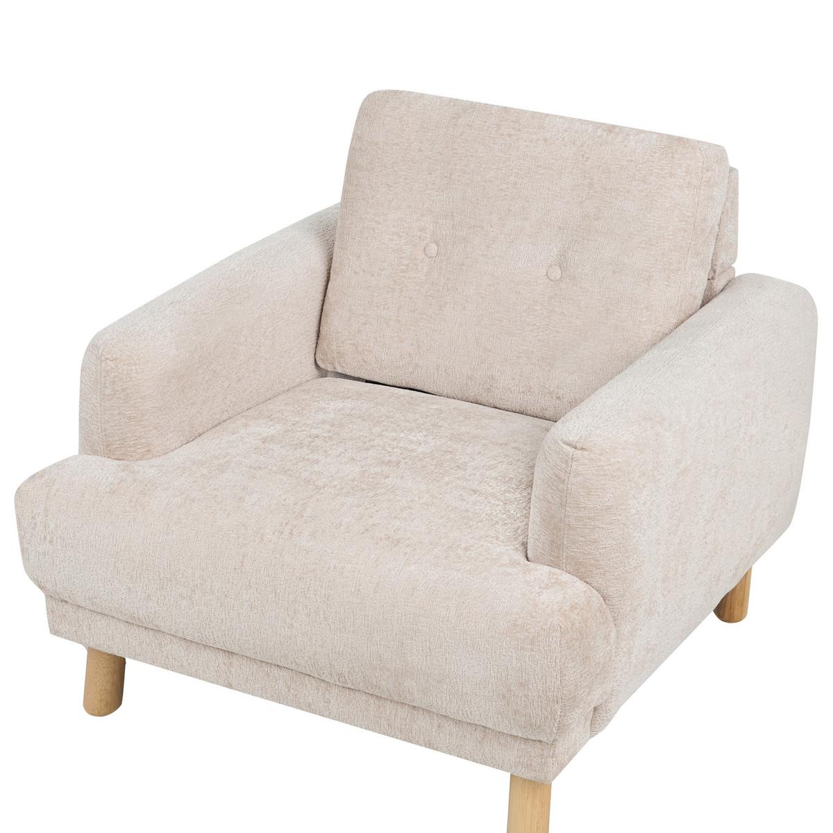 SESSEL Bouclé Beige Tuve - Hellbraun/Beige, Textil (88/85/90cm) - Beliani