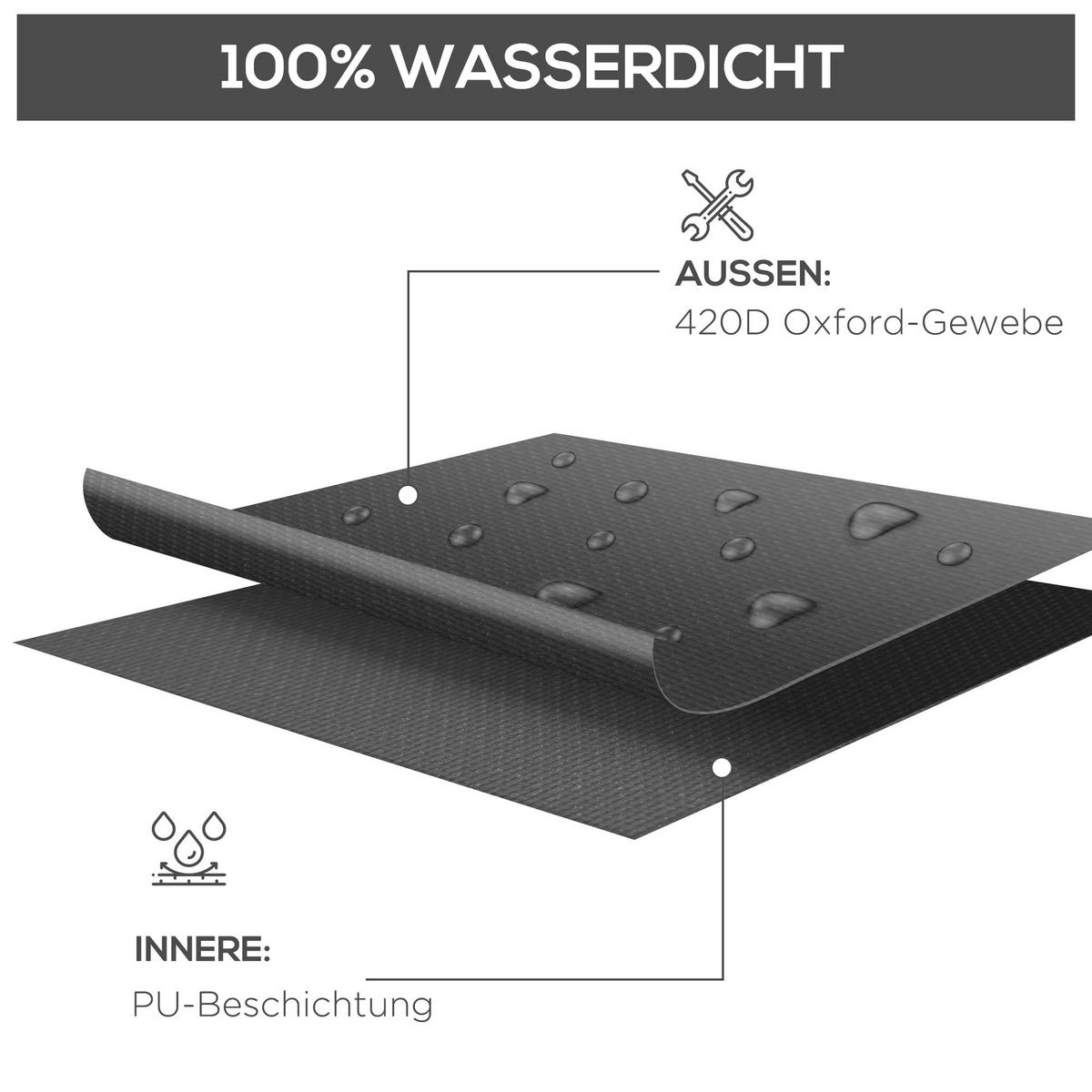 SCHUTZHÜLLE mit L-Form 250/250/79 cm - Schwarz, Textil (250/79/250cm) - Outsunny